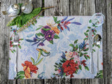 DaDa Bedding Set of 4-Pieces Tropical Sky Blue Birds Floral Tapestry Dining Table Placemats 13” x 19” (18116) from DaDalogy Bedding Collection