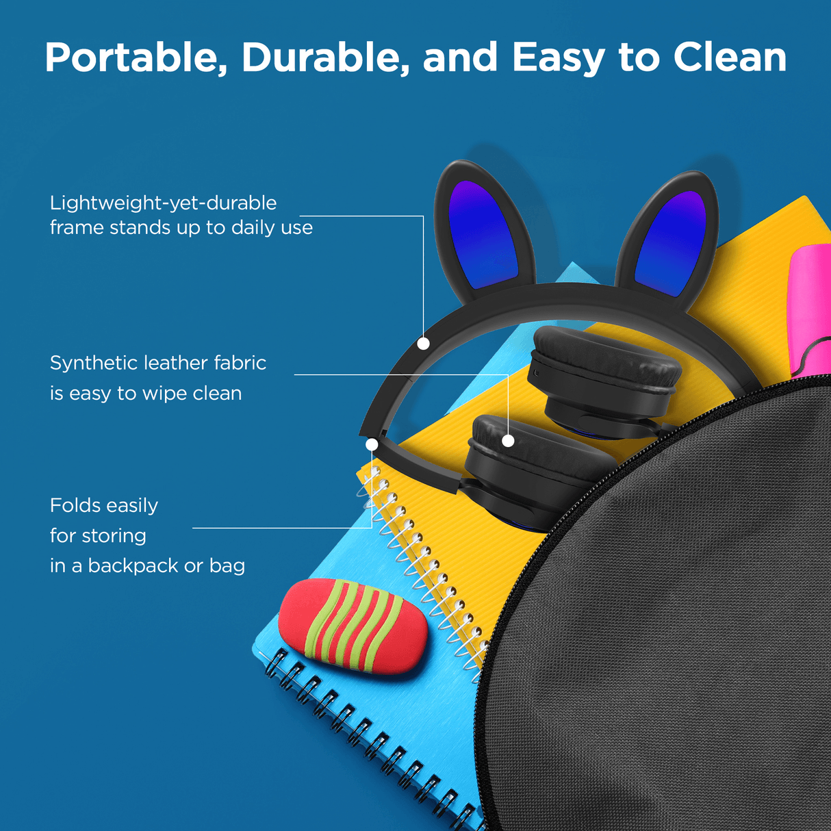HyperGear Bunny Tracks Wireless Light-Up Headphones from Jupiter Gear Home
