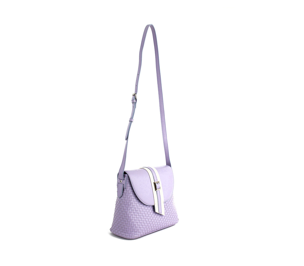 Kate - Lilac Vegan Basket Weave Bag from Gunas New York