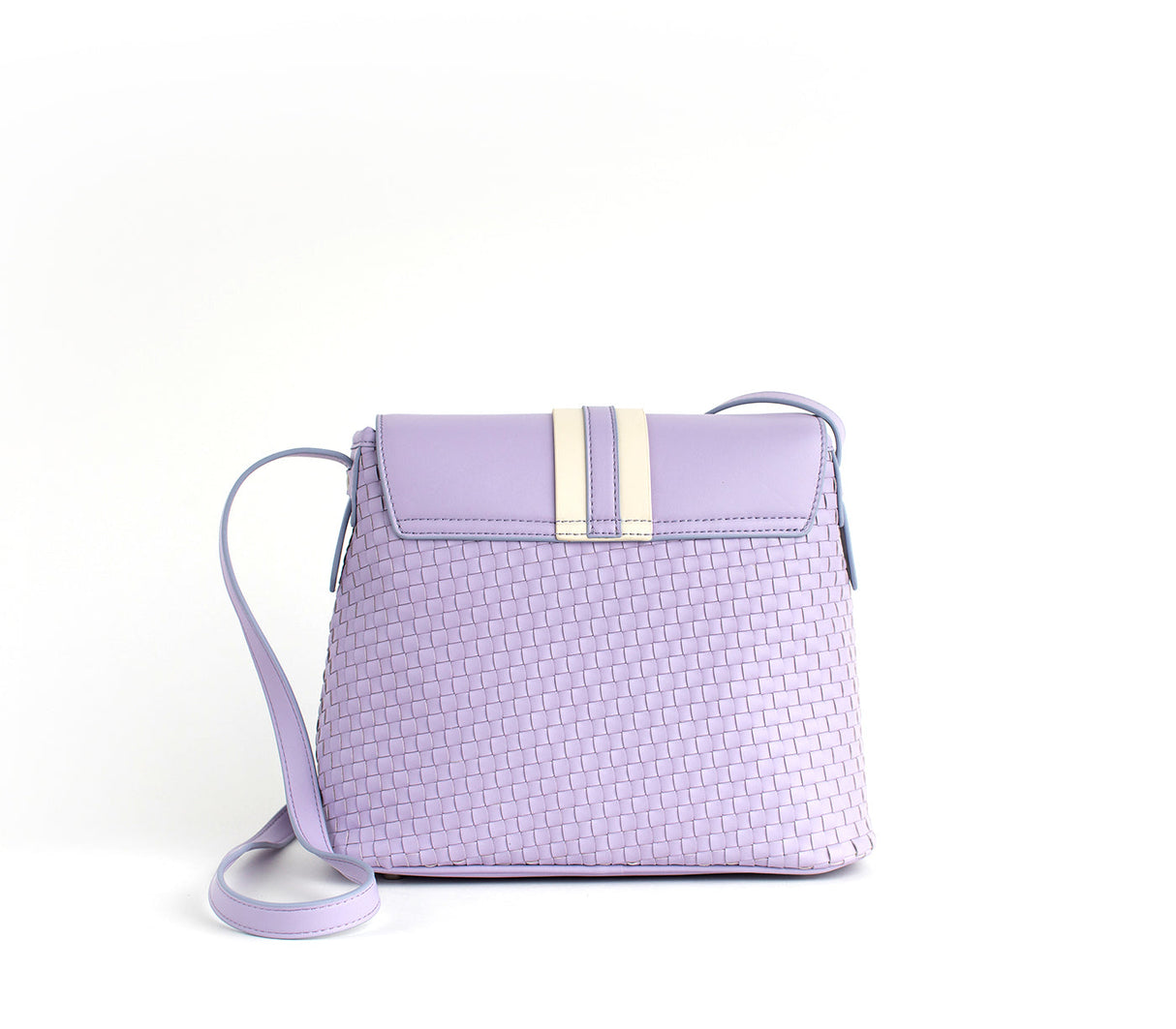 Kate - Lilac Vegan Basket Weave Bag from Gunas New York
