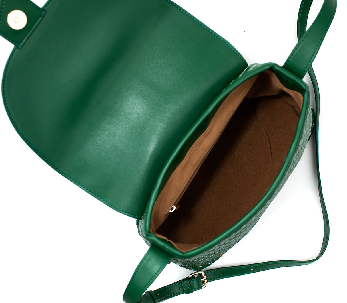 Kate - Green Vegan Basket Weave Bag from Gunas New York