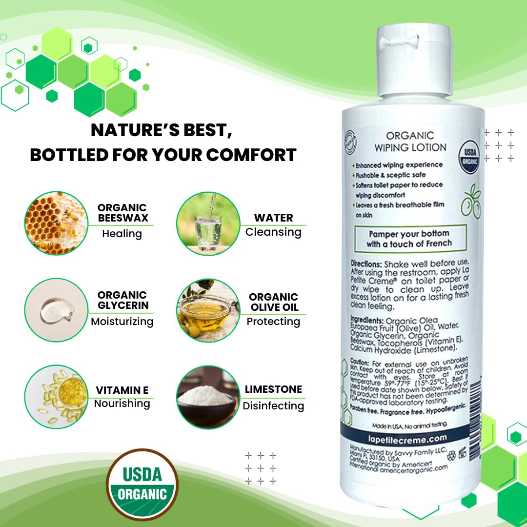 Organic Wiping Lotion for Adults from La Petite Creme