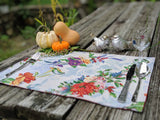 DaDa Bedding Set of 4-Pieces Tropical Sky Blue Birds Floral Tapestry Dining Table Placemats 13” x 19” (18116) from DaDalogy Bedding Collection