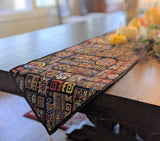 DaDa Bedding Ethnic Ornaments Geometric Black Elegant Woven Tapestry Dining Table Runner (18118) from DaDalogy Bedding Collection