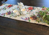 DaDa Bedding Floral Roses Tropical Paradise Birds Woven Tapestry Dining Table Runner (18116) from DaDalogy Bedding Collection