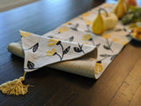 DaDa Bedding Yellow Fleur Floral Garden Woven Tapestry Dining Table Runner (18112) from DaDalogy Bedding Collection
