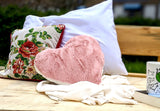 Tache Faux Fur Pink White Heart Shape Throw Pillow (#7) from Tache Home Fashion