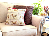 Tache Country Farmhouse Rooster Hens Woven Tapestry Throw Pillow Cover (13139CC) from Tache Home Fashion