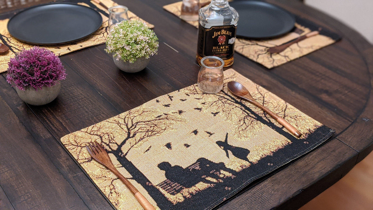 DaDalogy Bedding Set of 4 Pieces Autumn Birds Blessing Tapestry Dining Placemats 13” x 19” (18198) from DaDalogy Bedding Collection