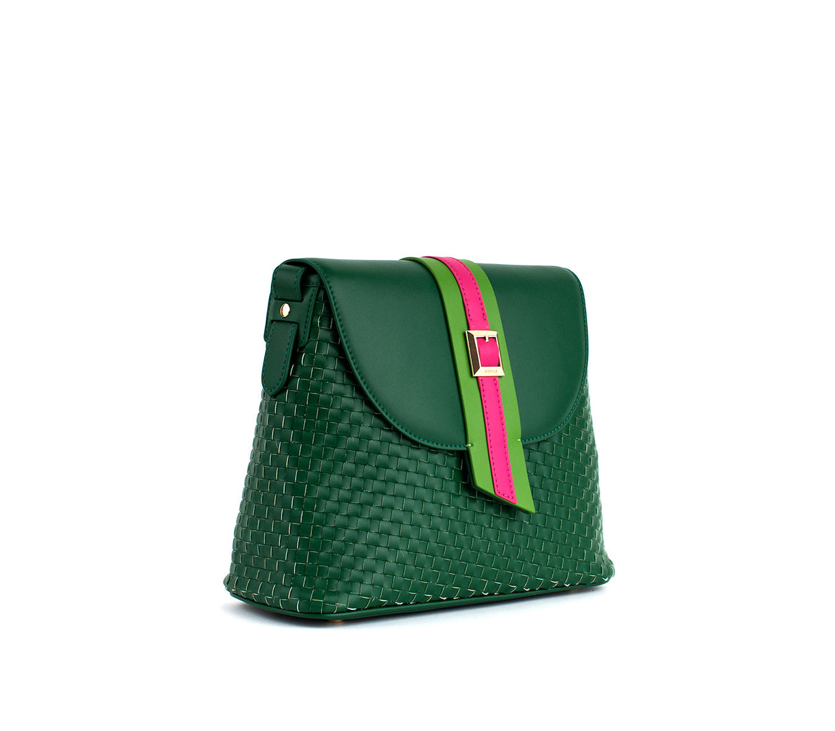 Kate - Green Vegan Basket Weave Bag from Gunas New York
