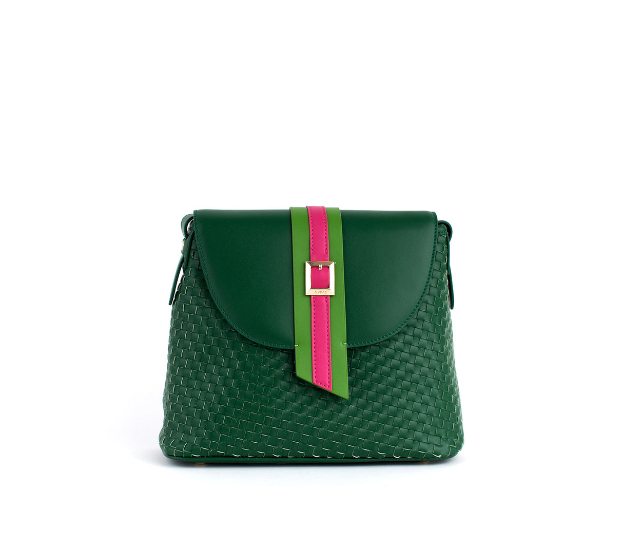 Kate - Green Vegan Basket Weave Bag from Gunas New York