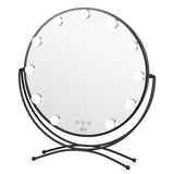 Bulb Round Vanity Mirror - Jet Black from Lurella Cosmetics