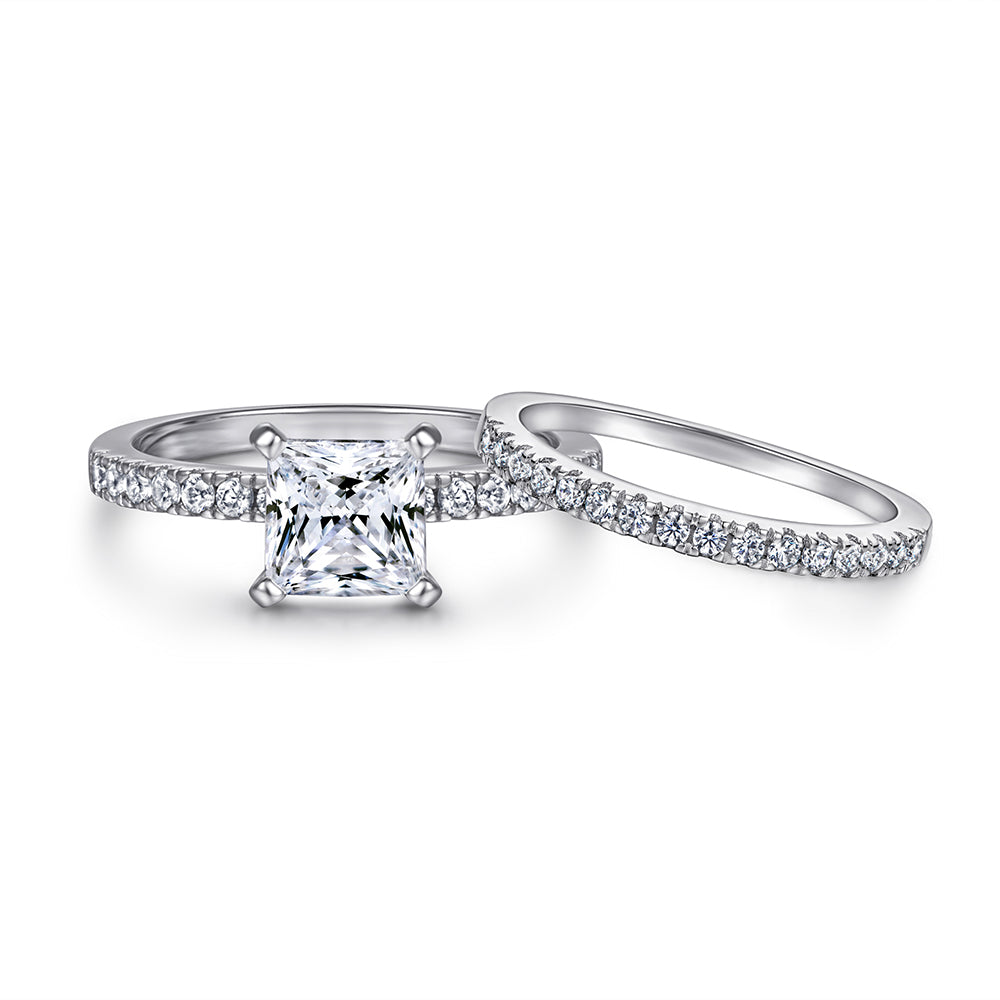 The Emma - Silver Wedding Ring Set From Vintage Gentlemen