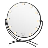 Bulb Round Vanity Mirror - Jet Black from Lurella Cosmetics