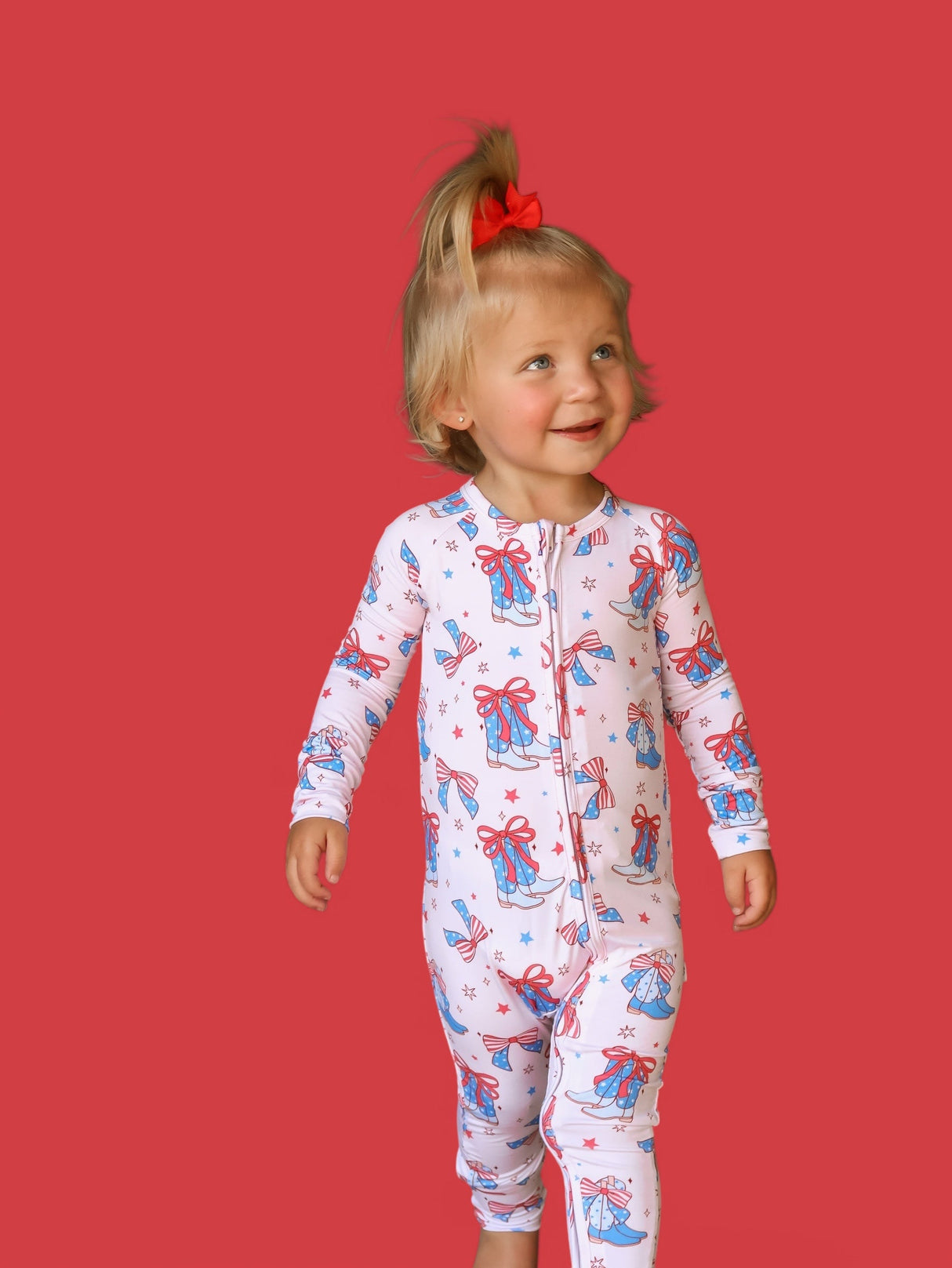 USA BOOTS N' BOWS DREAM ROMPER from DREAM BIG LITTLE CO