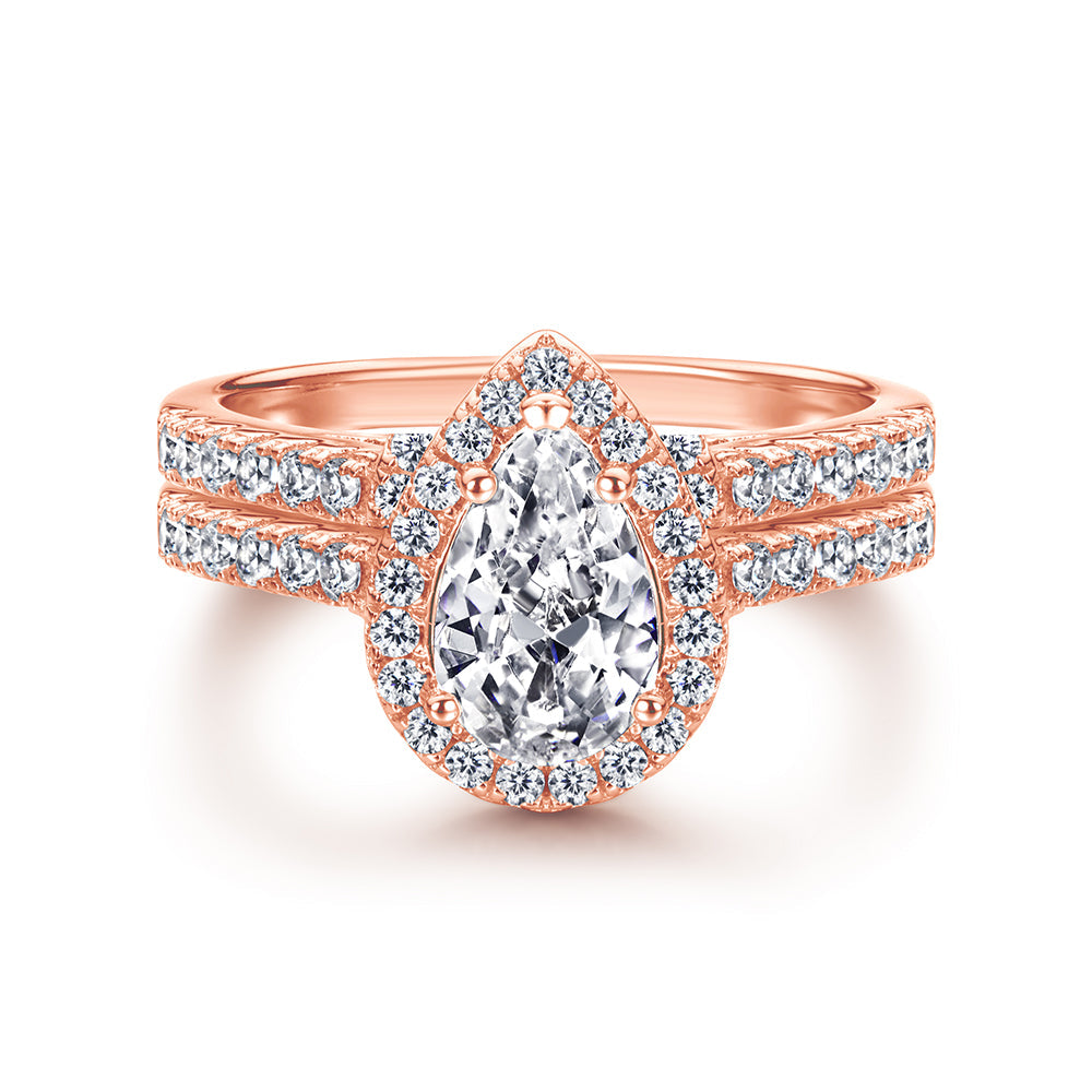 The Elizabeth - 18kt Rose Gold Wedding Ring Set From Vintage Gentlemen