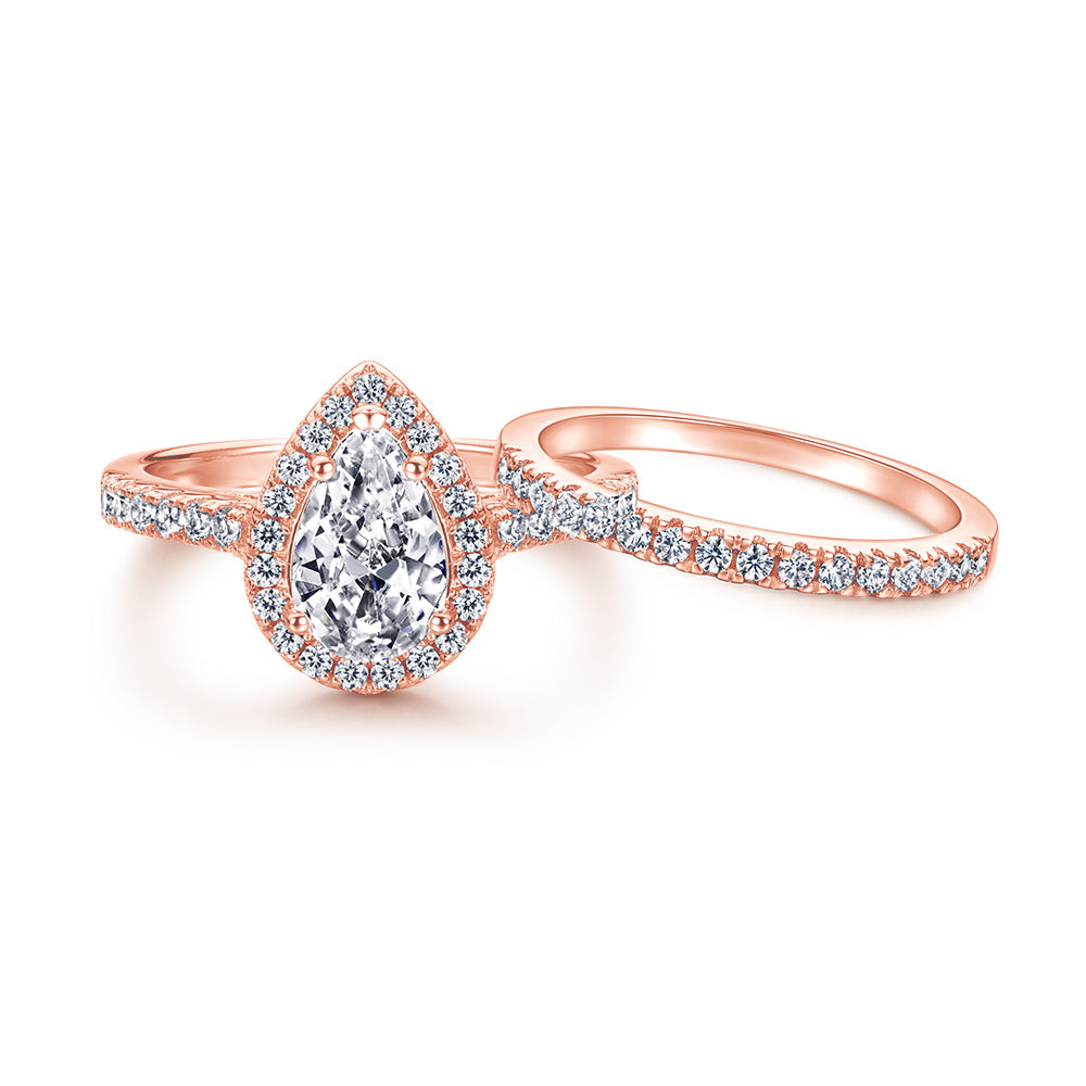 The Elizabeth - 18kt Rose Gold Wedding Ring Set From Vintage Gentlemen