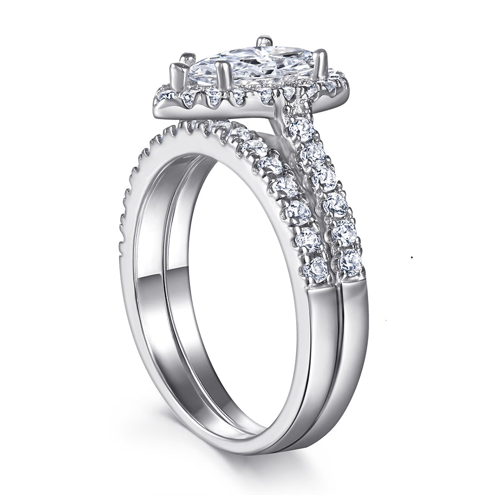 The Elizabeth - Silver Wedding Ring Set From Vintage Gentlemen