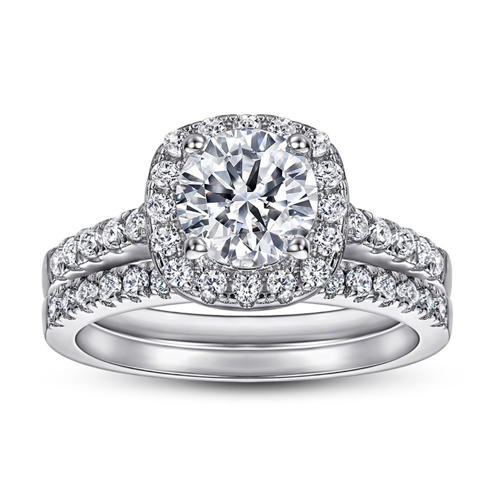 The Victoria - Silver Wedding Ring Set From Vintage Gentlemen