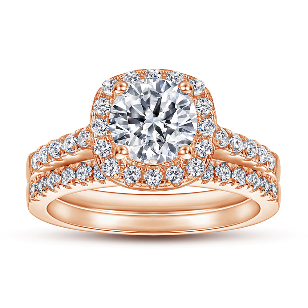 The Victoria - 18kt Rose Gold Wedding Ring Set From Vintage Gentlemen