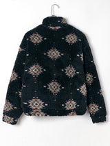 Black and White Aztec Sherpa Jacket from MsDressly