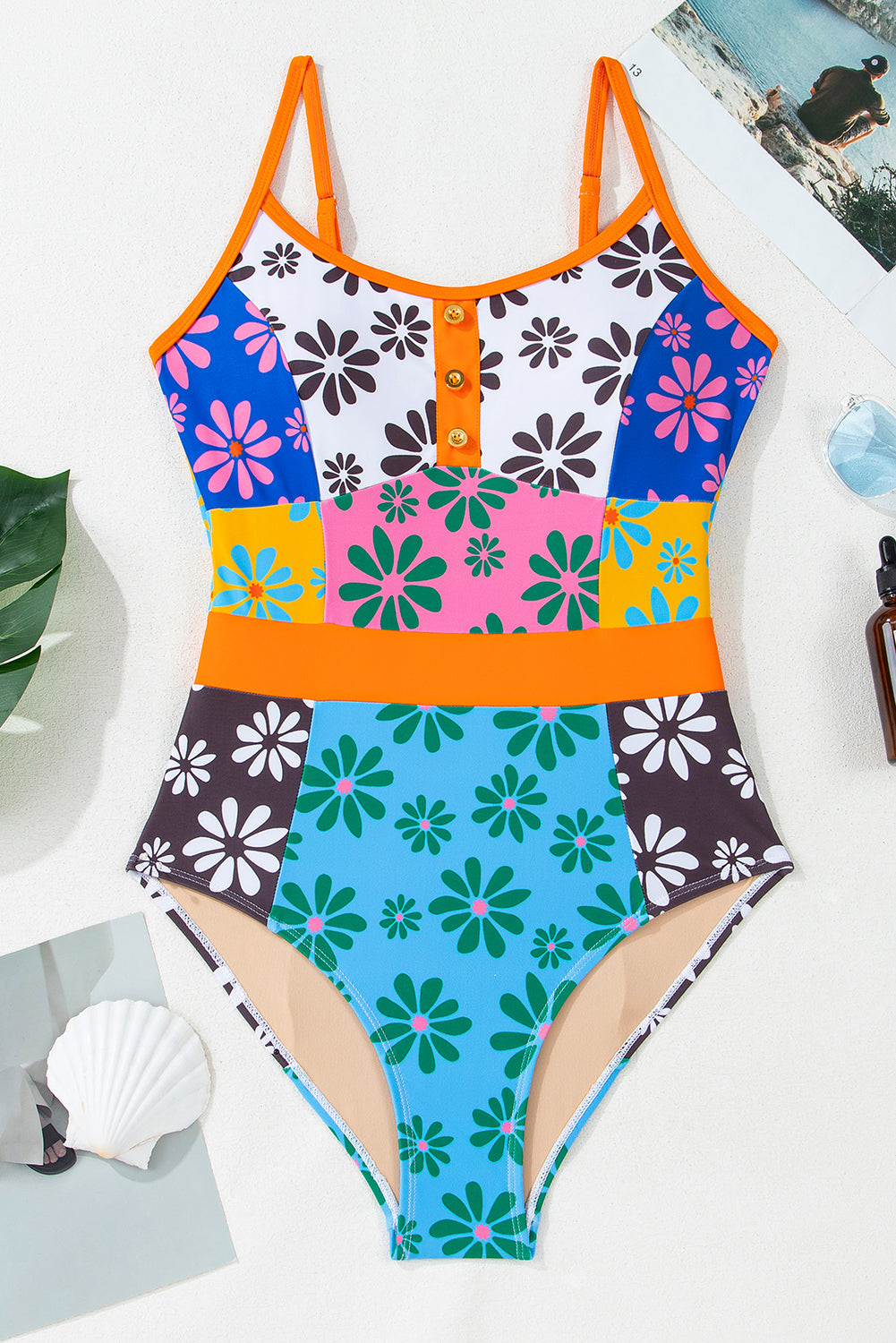 Meredith Floral Spaghetti Straps Swimsuit from Threaded Pear
