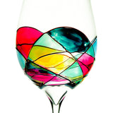 The Wine Savant Artisanal Hand Painted Renaissance Romantic Stain-glassed Windows Wine Glasses Set of 2 - Gift Idea for Her, Him, Birthday, Housewarming - Extra Large Goblets 29OZ (Stemmed) from The Wine Savant