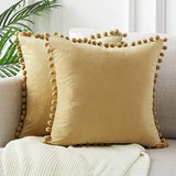 Velvet Pom Pom Cushion Covers from Moderny