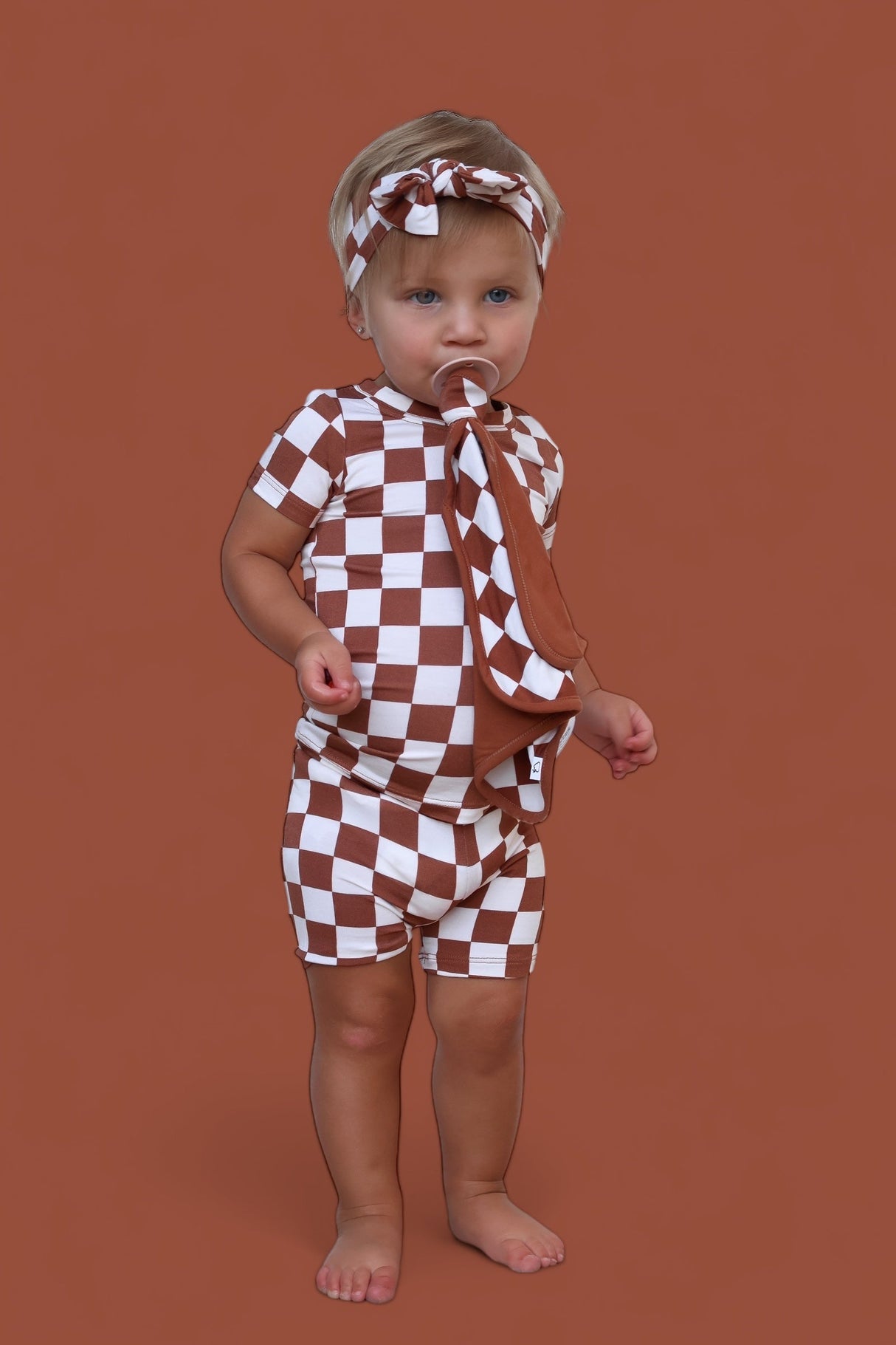 COPPER CHECKERS DREAM SHORT SET from DREAM BIG LITTLE CO
