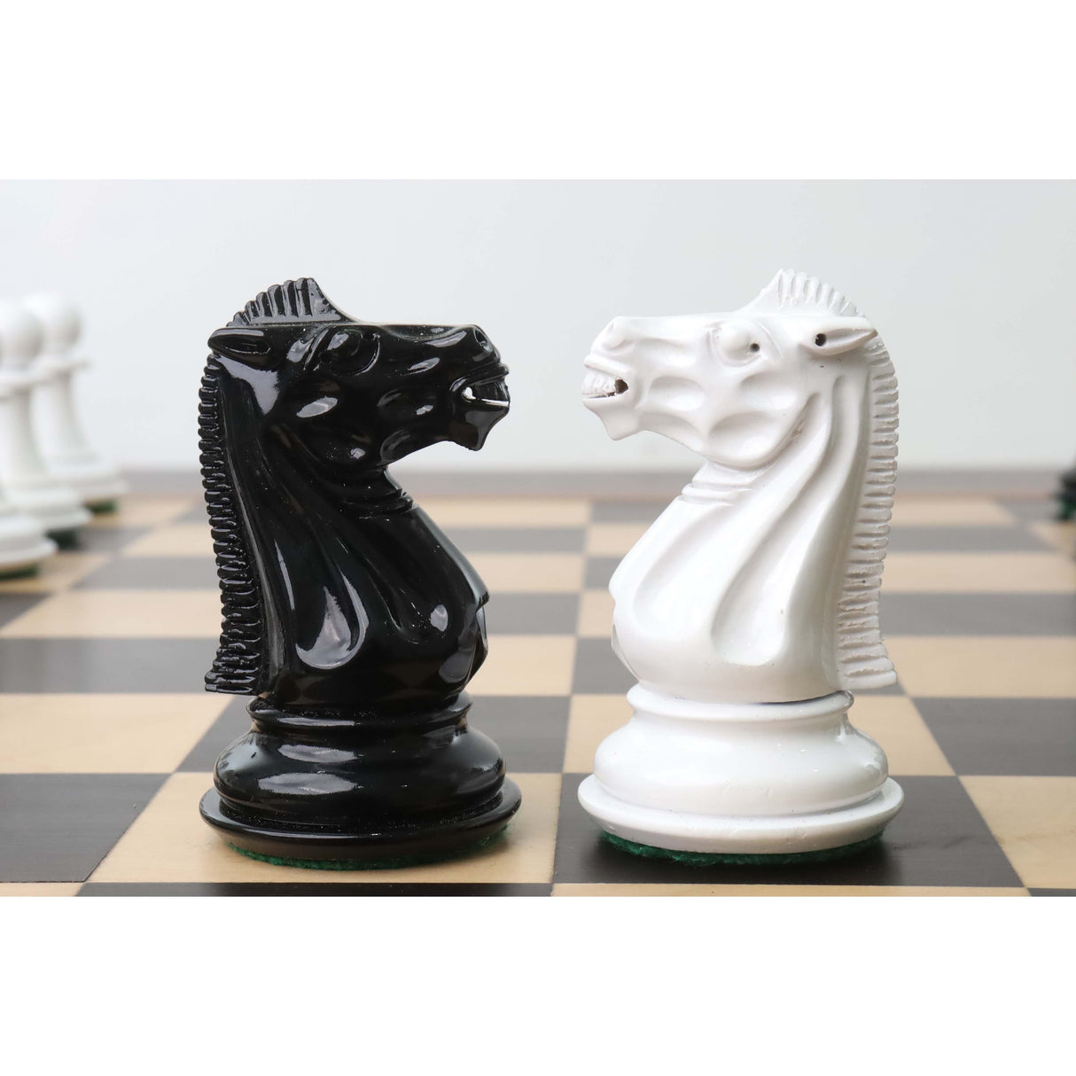 Soviet Reproduced 1940s' Chess Set- Chess Pieces Only - Black and White Lacquer Boxwood From Royal Chess Mall