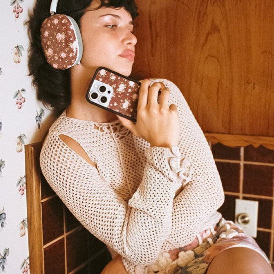 Brown Floral iPhone Case from Wildflower Cases