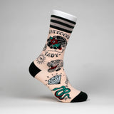 Tattooed Lady Crew Socks from FootClothes