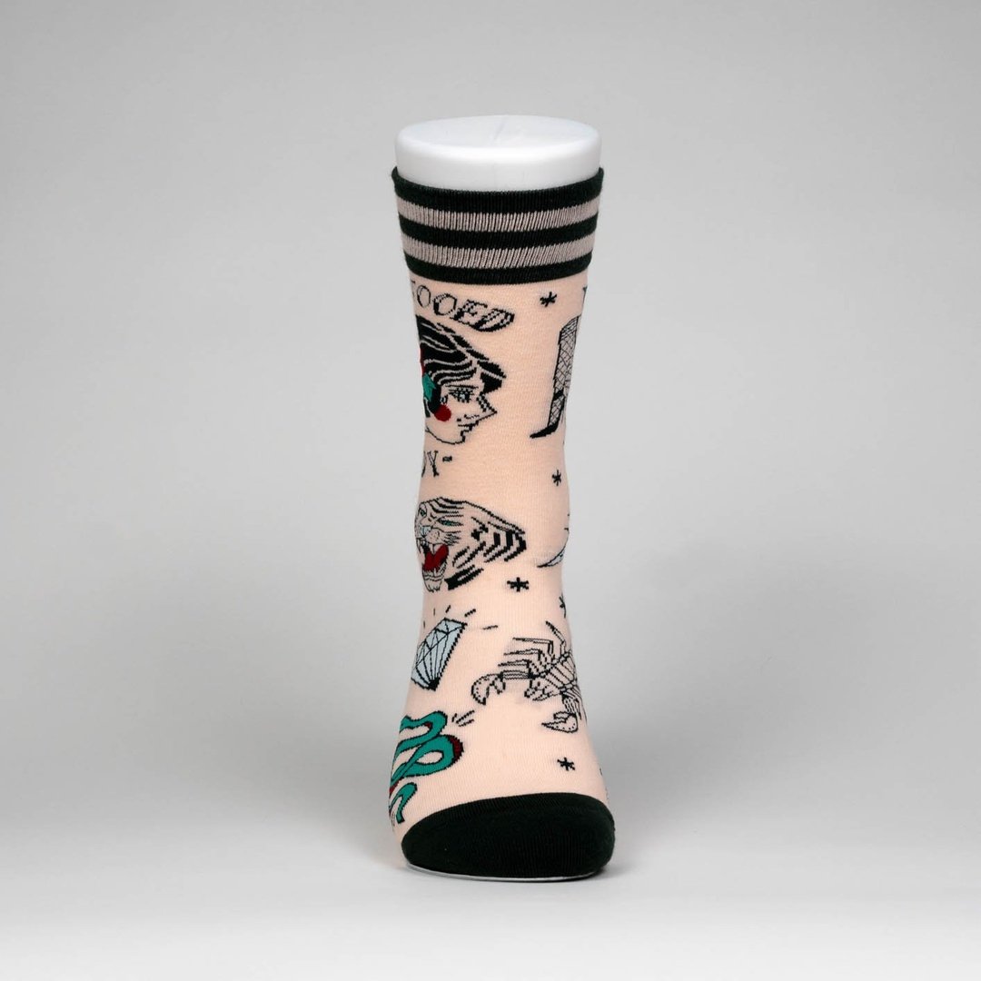 Tattooed Lady Crew Socks from FootClothes