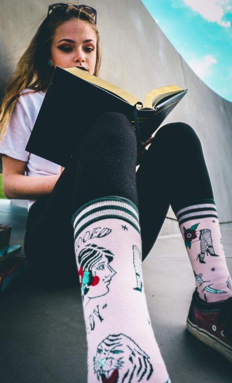 Tattooed Lady Crew Socks from FootClothes
