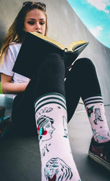 Tattooed Lady Crew Socks from FootClothes