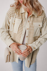 Beige Houndstooth Corduroy Jacket from MsDressly