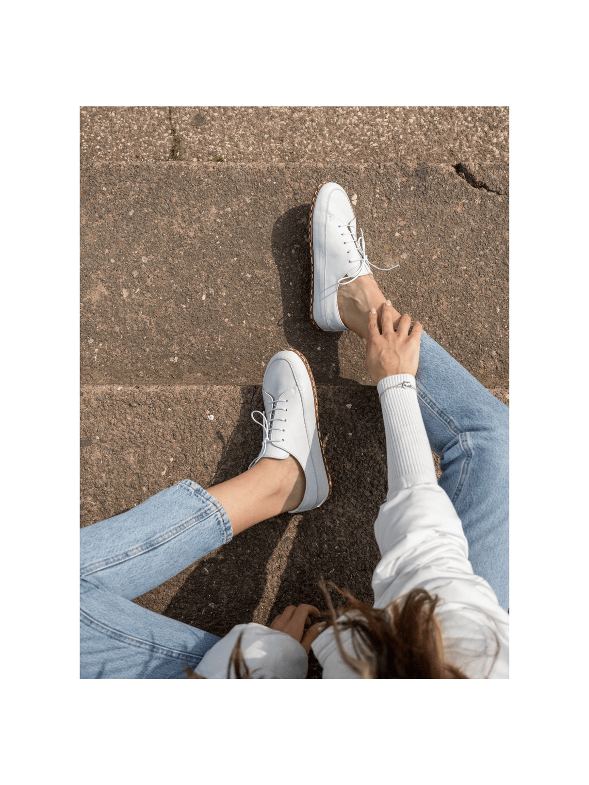 Men's White Barefoot Sneakers from Atlantis Handmade Shoes