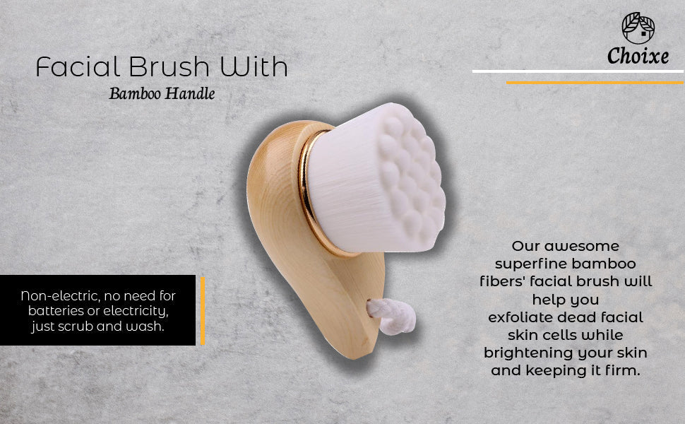 Facial Brush with Bamboo Handle from Choixe