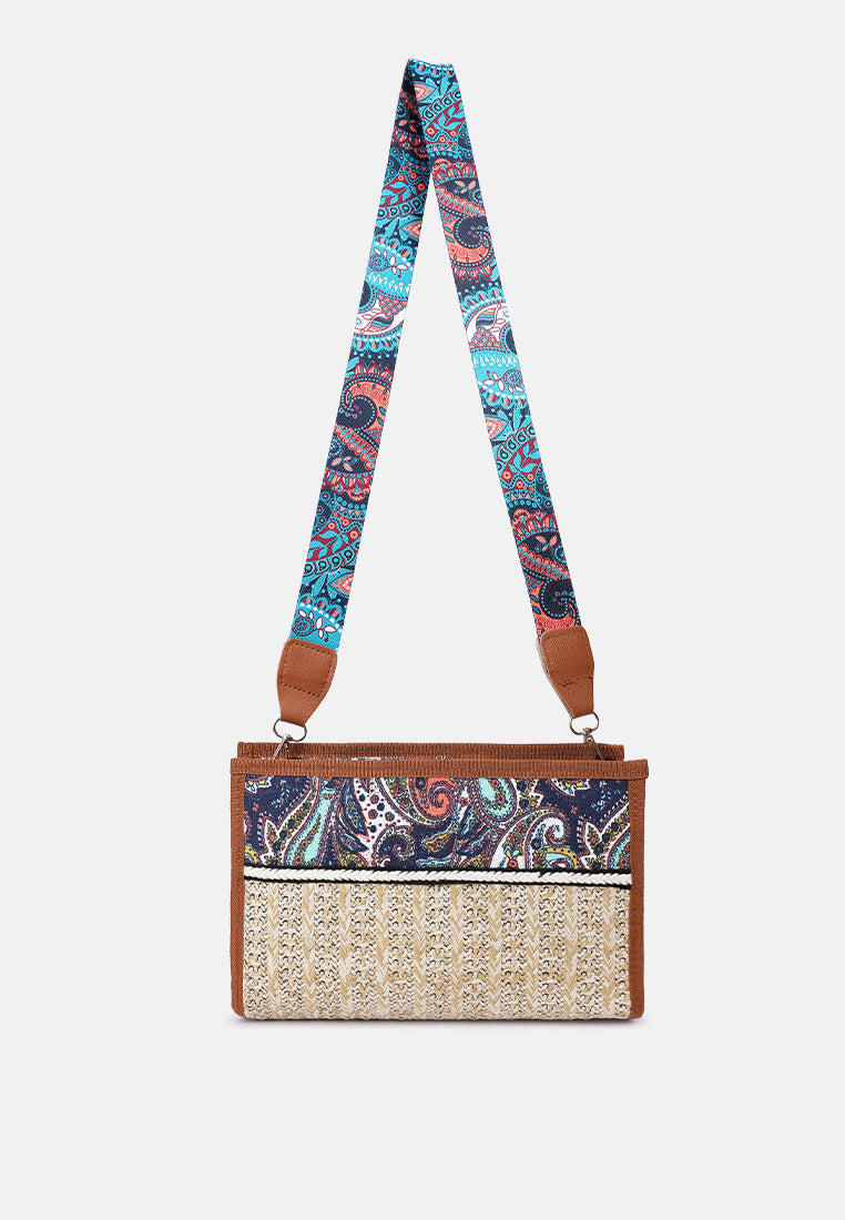 Multi Straw Painted Handbag from London Rag International