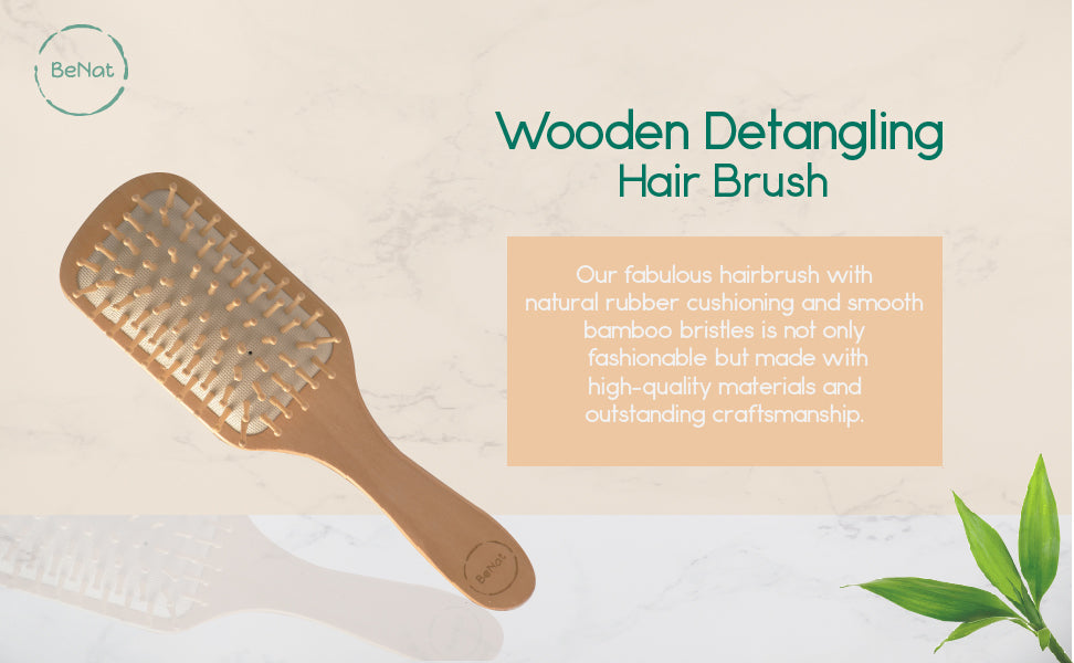 Wooden Detangling Hair Brush from BeNat