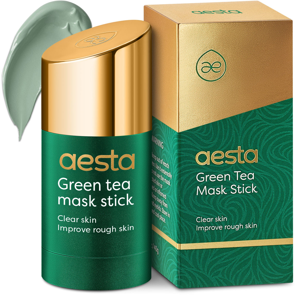 Aesta Green Tea Mask Stick, Gradual Blackhead Remover, Natural Pore-Cleaning, Detoxifying, Nourishing Face Mask: Skin Care Made Simple and Mess-Free | Mask Stick to Last 4 Months | Fits All Skin Types from REATHLETE