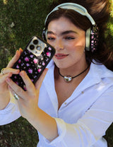 Black and Pink Floral iPhone Case from Wildflower Cases