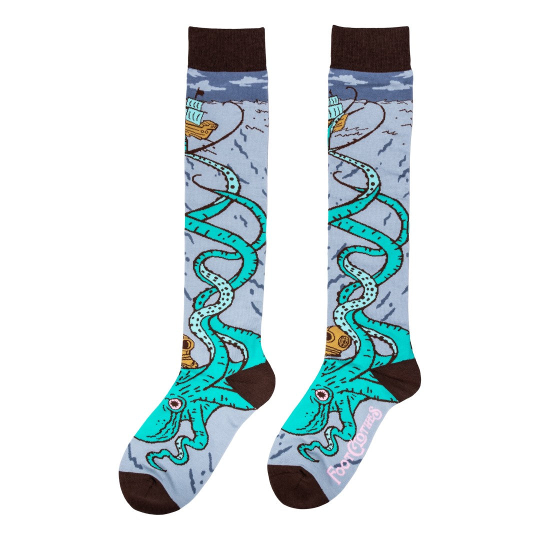 Attack of The Kraken Knee High Socks from FootClothes