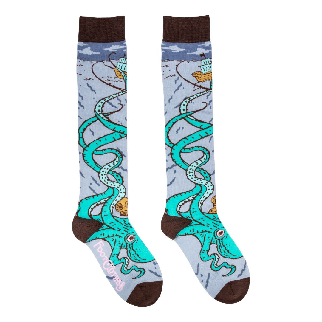 Attack of The Kraken Knee High Socks from FootClothes