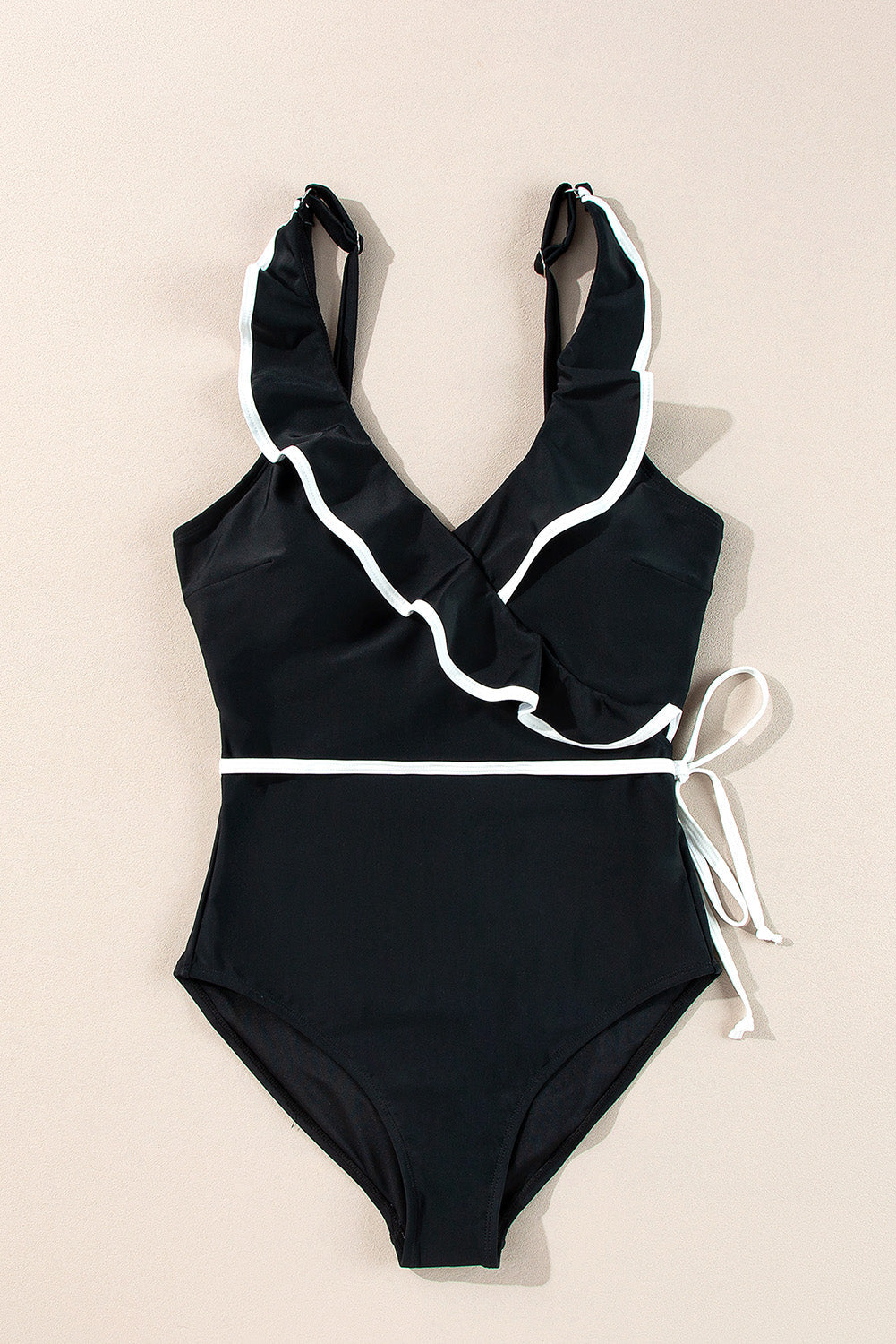 Jayla Ruffled Wrap V Neck Swimsuit from Threaded Pear