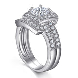 The Violet - Silver Wedding Ring Set From Vintage Gentlemen