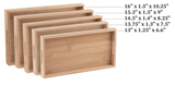 Bamboo Serving Tray Set With Handles - Wood Serving Trays for Meat, Vegetables, Cheese and Charcuterie Boards - 5 Pack