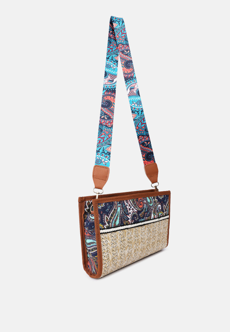 Multi Straw Painted Handbag from London Rag International