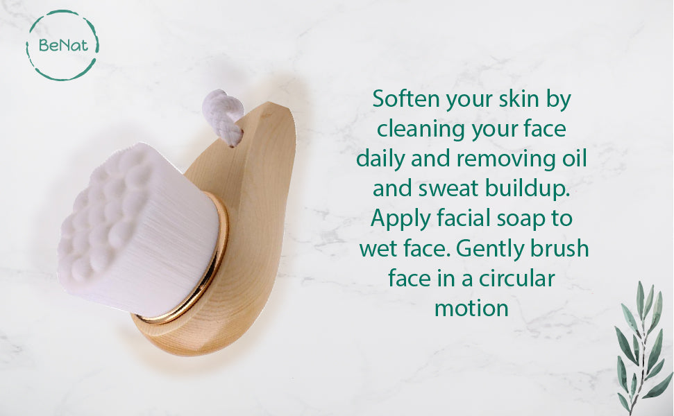 Facial Brush with Bamboo Handle from BeNat