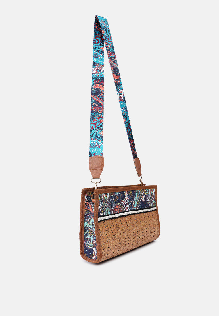 Multi Straw Painted Handbag from London Rag International